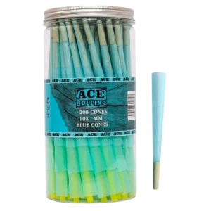 Blue 200pk Pre-Rolled Cone Jar wholesale product and packaging