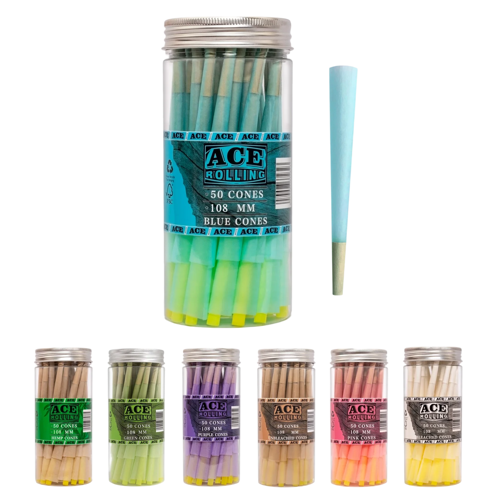 Blue 50pk Pre-Rolled Cone Jar