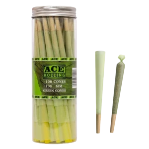 Green 100pk Pre-Rolled Cone Jar wholesale product and packaging