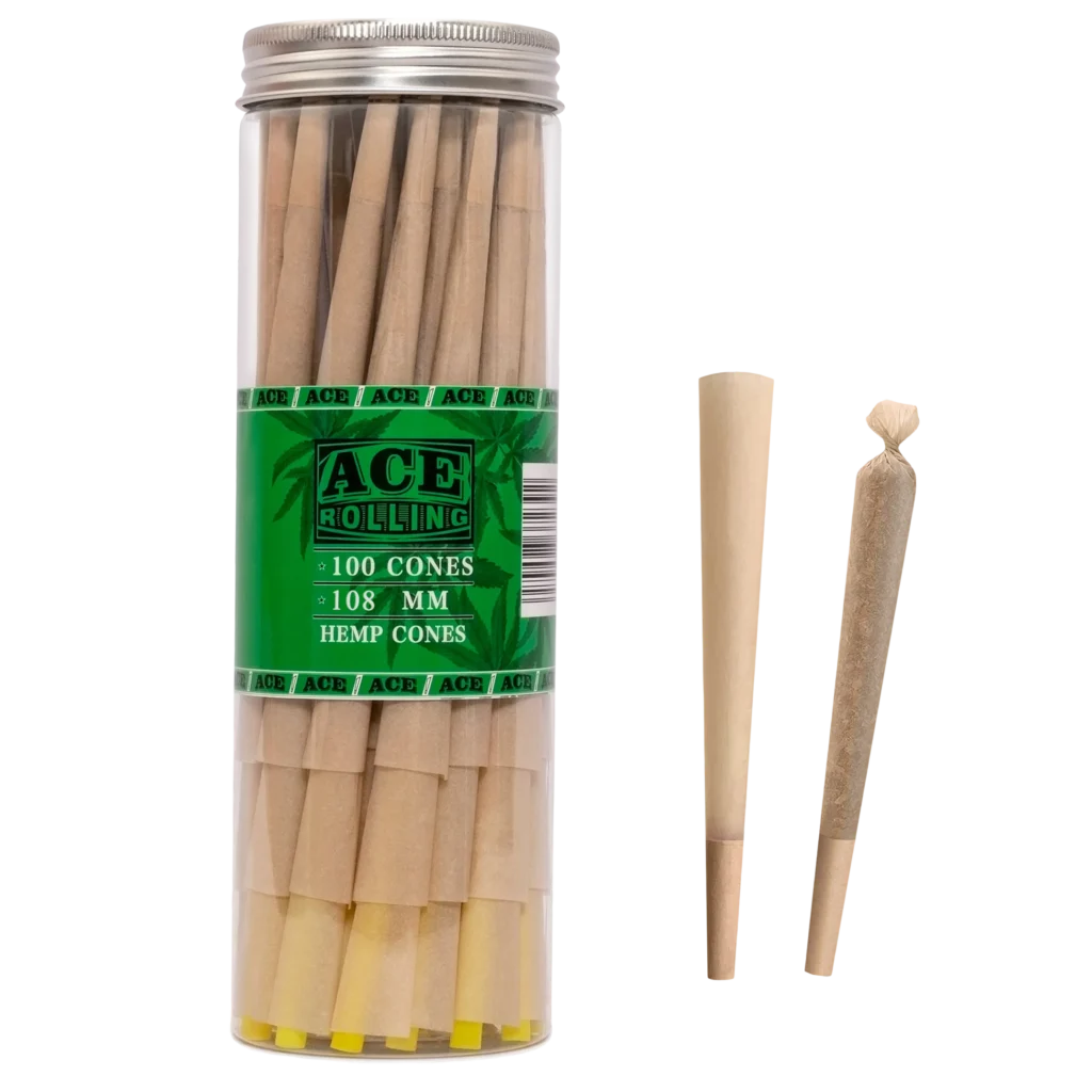 Hemp 100pk Pre-Rolled Cone Jar wholesale product and packaging