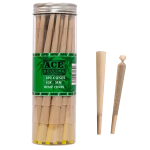 Hemp 100pk Pre-Rolled Cone Jar wholesale product and packaging