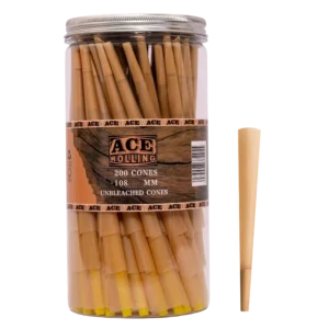 Natural Brown 200pk Pre-Rolled Cone Jar wholesale product and packaging
