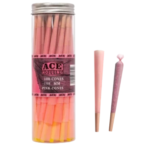 Pink 100pk Pre-Rolled Cone Jar wholesale product and packaging