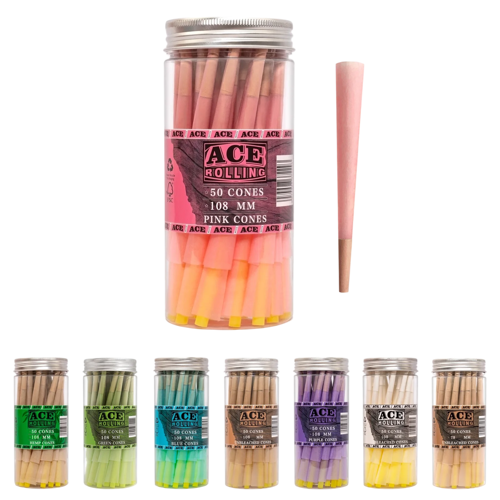 Pink 50pk Pre-Rolled Cone Jar