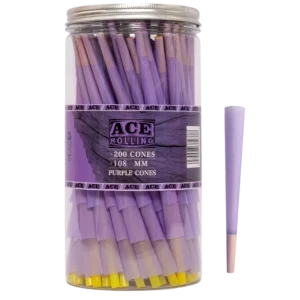 Purple 200pk Pre-Rolled Cone Jar wholesale product and packaging