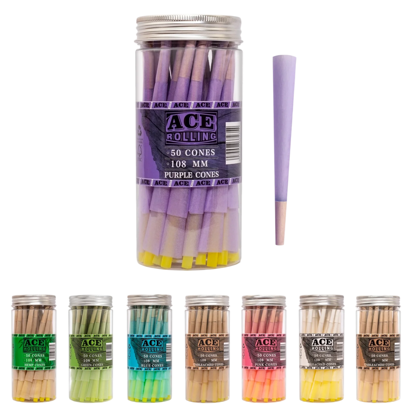 Purple 50pk Pre-Rolled Cone Jar