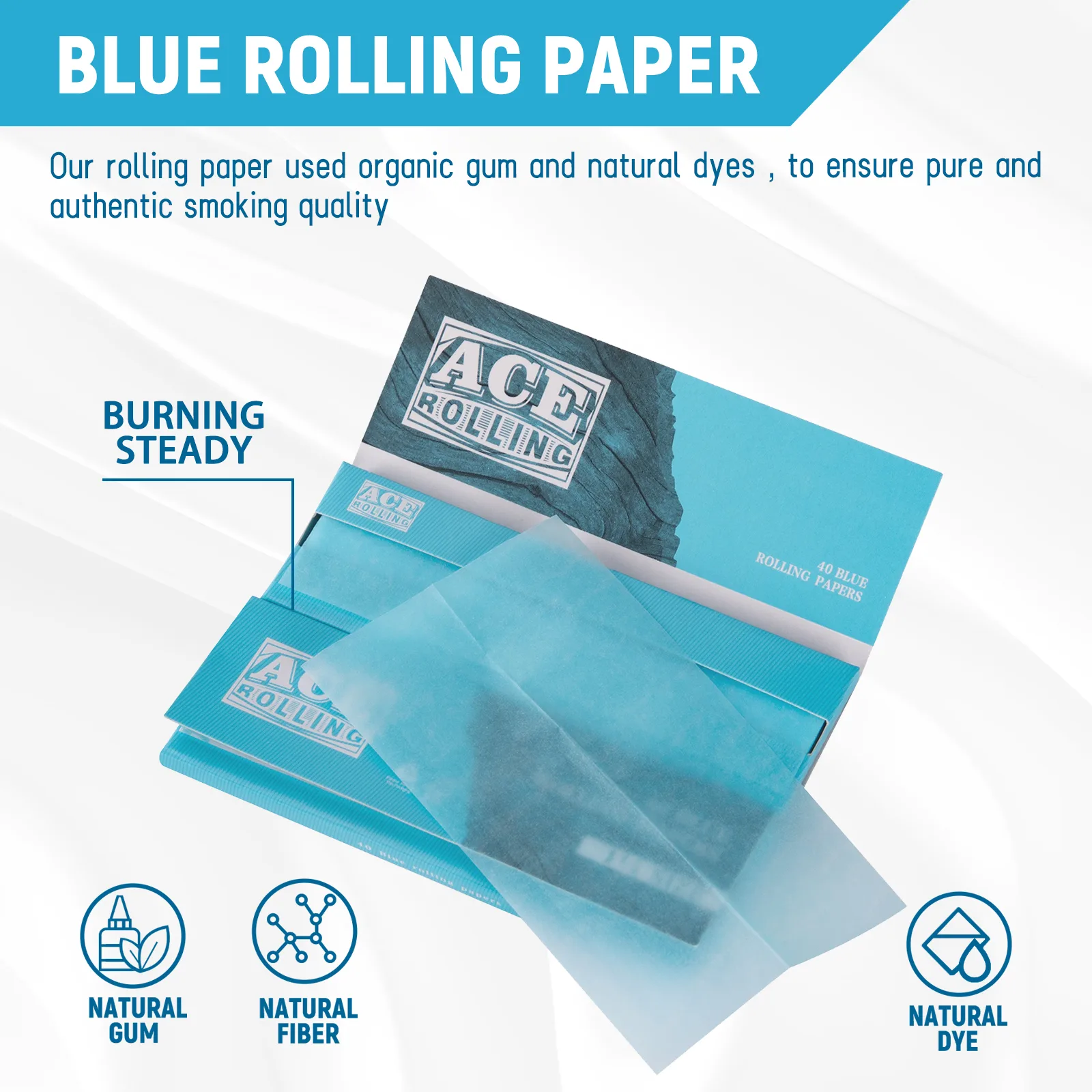 Open hemp booklet—thin leaf, not a tobacco wrap